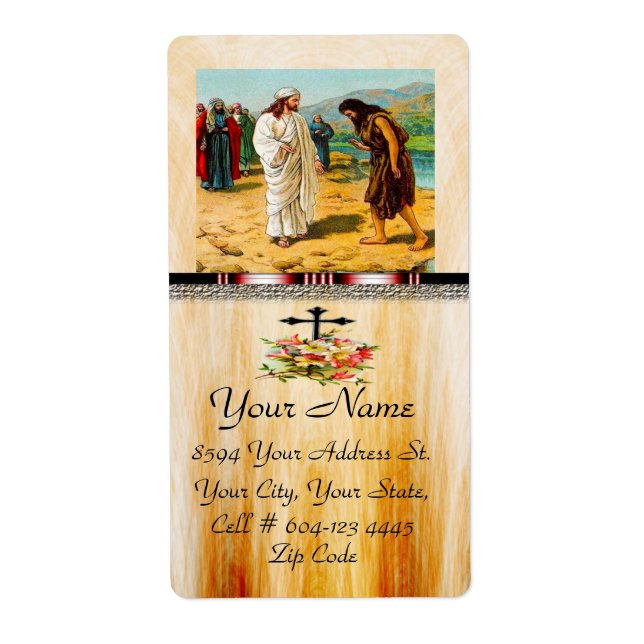 Christian vintage Shipping Label 12 Fraktsedel (Framsidan)