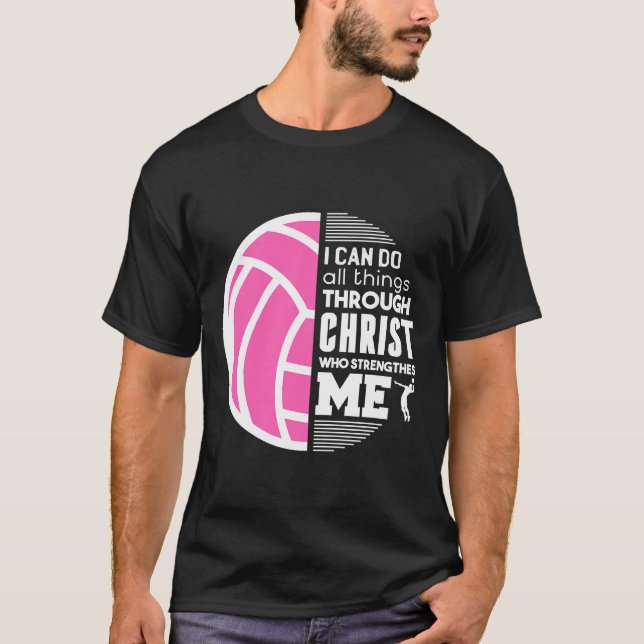 Christian Volleyball jag kan göra Sak Filippinerna T Shirt (Framsida)