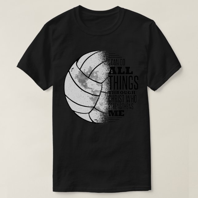 Christian Volleyball Tee jag kan göra allt Sak-skr (Design framsida)