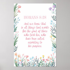 Christian Wall Art Decor Flowers Girl Room Poster