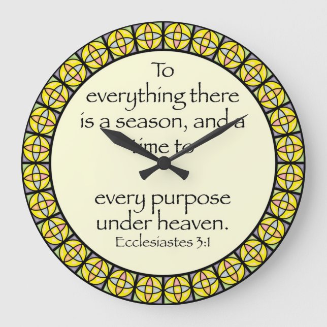 Christian Wall Clock - Ecclesiastes 3:1 Stor Klocka (Framsida)