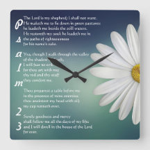 Christian Wall Clock Psalm 23