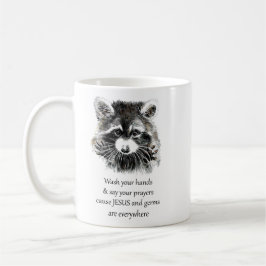Christian Washroom Tvättar Händer Raccoon Animal Kaffemugg