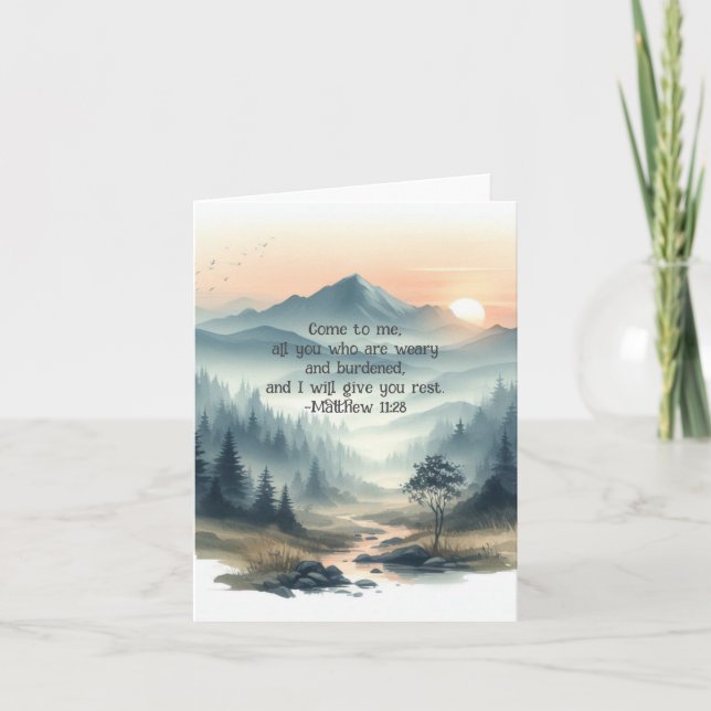 Christian Watercolor Scripture vykort (Framsida)