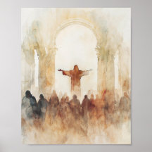 Christian Watercolor Wall Art Jesus Worship