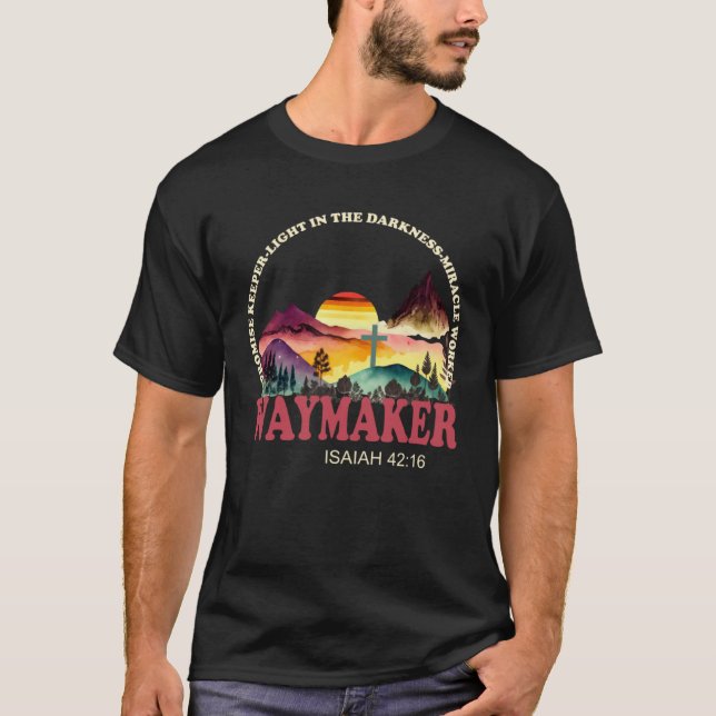 Christian Waymaker Promise Keeper Miracle Worker M T Shirt (Framsida)