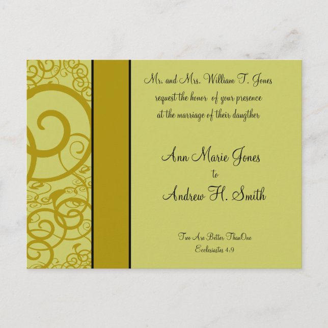 Christian Wedding bjudande Deep Sea Blue Inbjudan Vykort (Framsida)