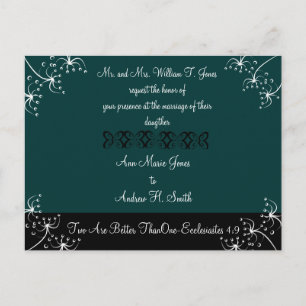 Christian Wedding bjudande Deep Teal Inbjudan Vykort