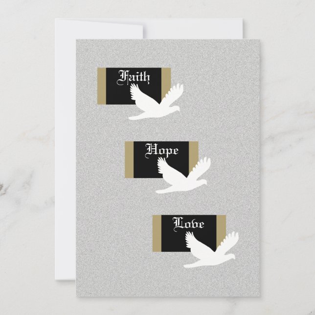 Christian Wedding bjudande - Faith, Hope & Kärlek Inbjudningar (Framsida)