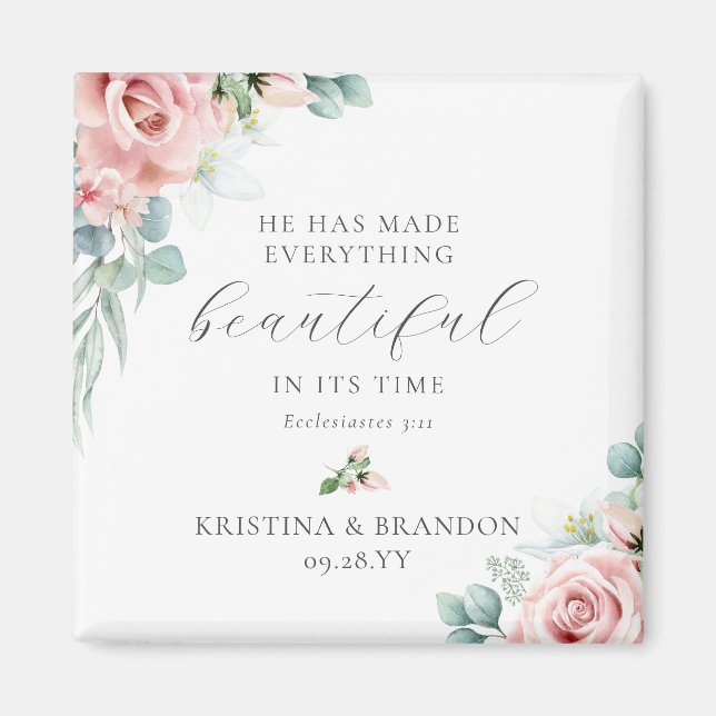 Christian Wedding Favors Bible Verse Magnet (Framsidan)
