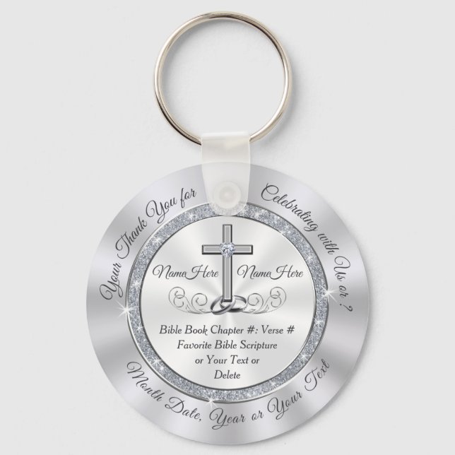 Christian Wedding Favors for Guests, Personlig Nyckelring (Framsida)