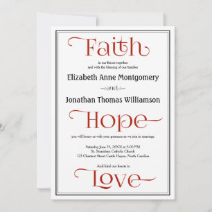 Christian Wedding-inbjudningar till Red Contempora Inbjudningar