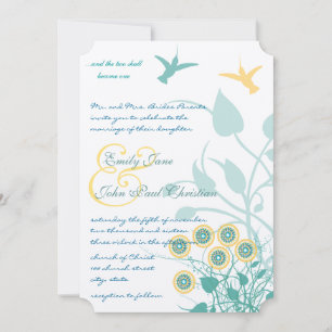 Christian Wedding Investigation Humming Birds Flow Inbjudningar