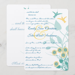 Christian Wedding Investigation Humming Birds Flow Inbjudningar
