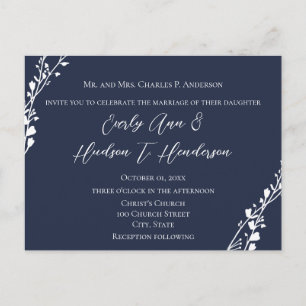 Christian Wedding Investigation Rik Deep Blueberry Inbjudan Vykort