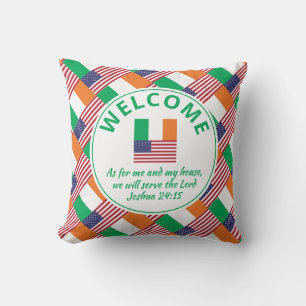 Christian Welcome i IRISH-AMERICAN-Anpassningsbarn Kudde
