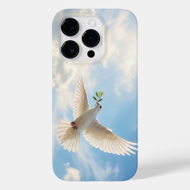Christian White Dove with Olive Sky iPhone Case (Baksida)