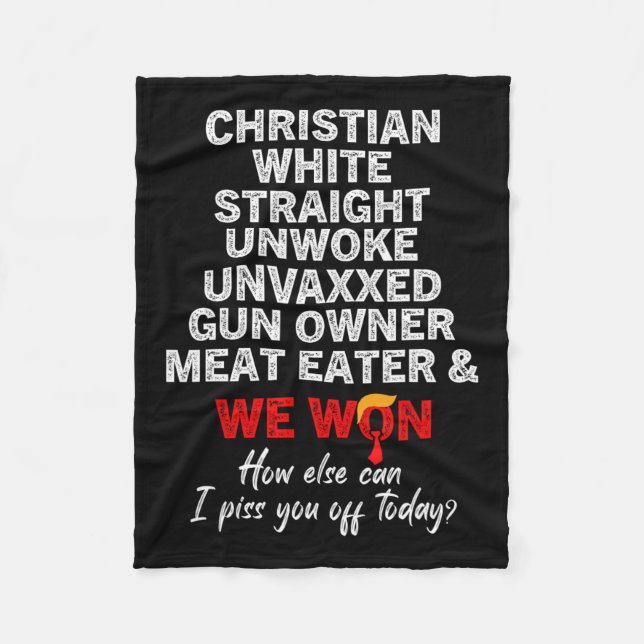 Christian White Rak Unwain Unvaxxed Gun Owner Fleecefilt (Framsidan)