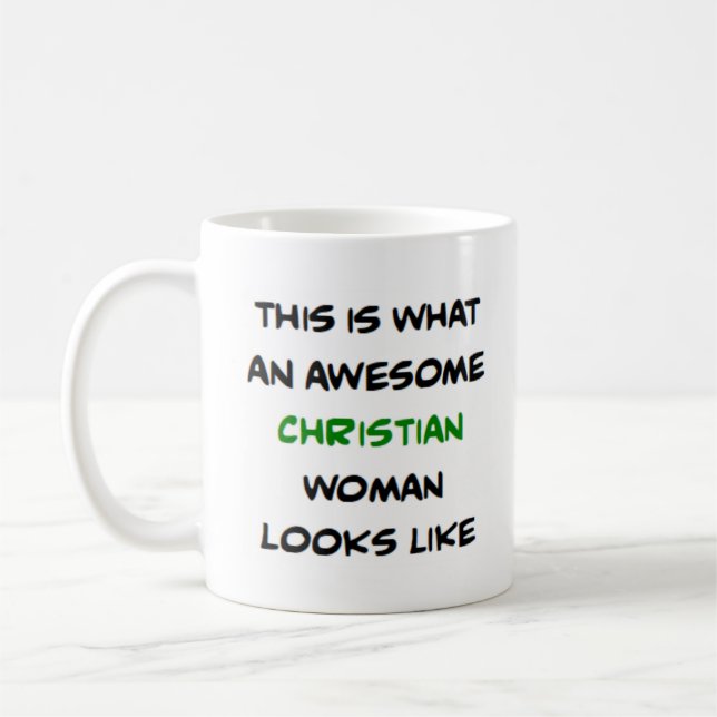 christian woman, awesome kaffemugg (Vänster)