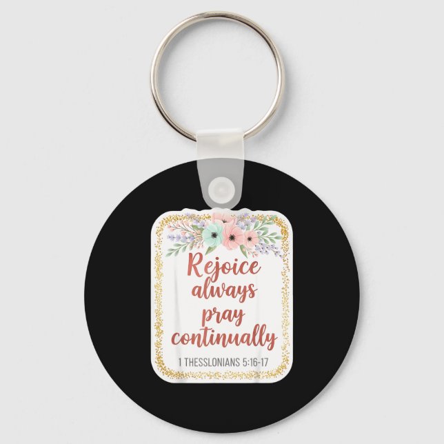 Christian Woman Bible Verse Rejoice Always Pray Co Nyckelring (Framsida)