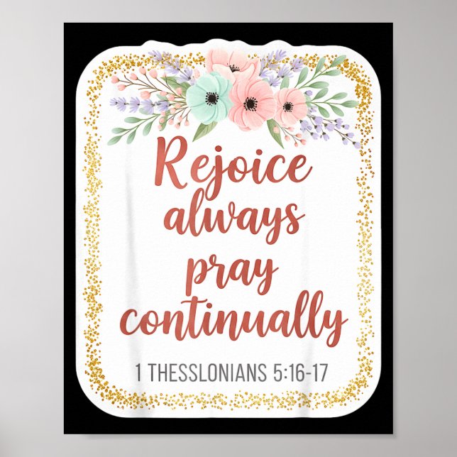 Christian Woman Bible Verse Rejoice Always Pray Co Poster (Framsidan)