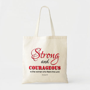Christian Woman STRONG OCH COURAGEOUS Tygkasse