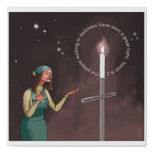 Christian Woman Worship by Candle Light