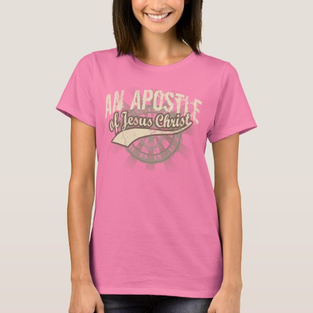Christian Womens Shirt och Jesus Kristus apostle T-shirt (Framsida)