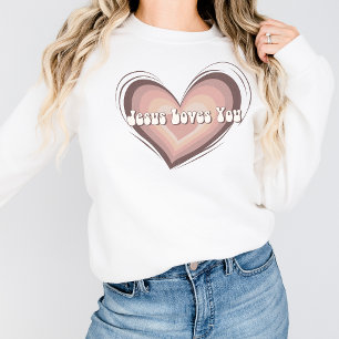 Christian Womens Sweatshirt Retro Jesus Graphic T Shirt
