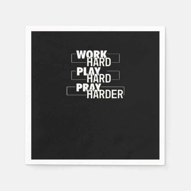 Christian Work Hard, Play Hard, Pray Harder Essent Pappersservett (Framsidan)