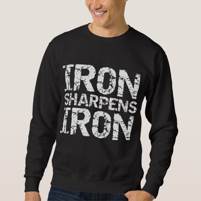 Christian Workout Disciplesship Distress Järn Sha Lång Ärmad Tröja (Framsida)