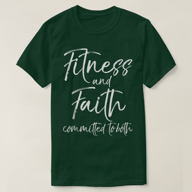 Christian Workout Quote Faith and Fitness Committe T Shirt (Design framsida)