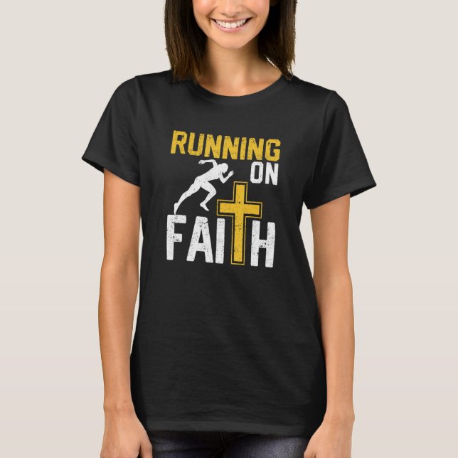 Christian Workout Springer Religiösa Runon Fait T Shirt (Framsida)