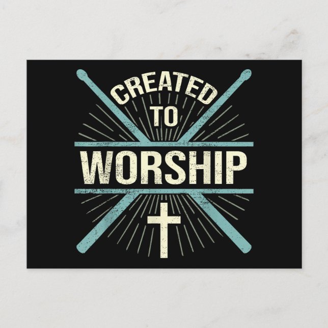 Christian Worship Band Skapat till Worship Drummer Helg Vykort (Framsida)