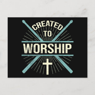 Christian Worship Band Skapat till Worship Drummer Vykort