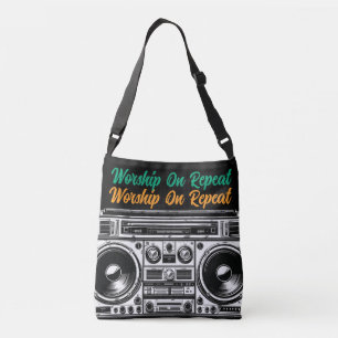 Christian Worship on Repeat Vintage Boom Box Faith Axelväska