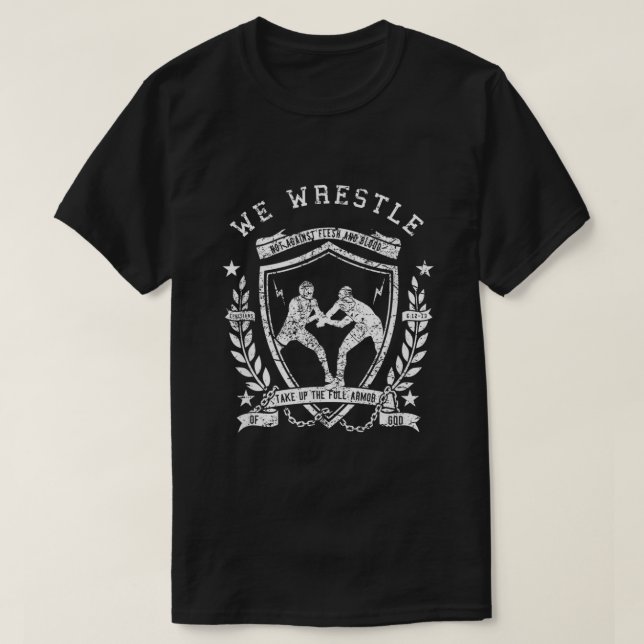 Christian Wrestling Shirt med Bible Verse T (Design framsida)