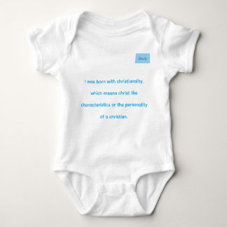 Christianality defined in blue on white onsie  t shirt