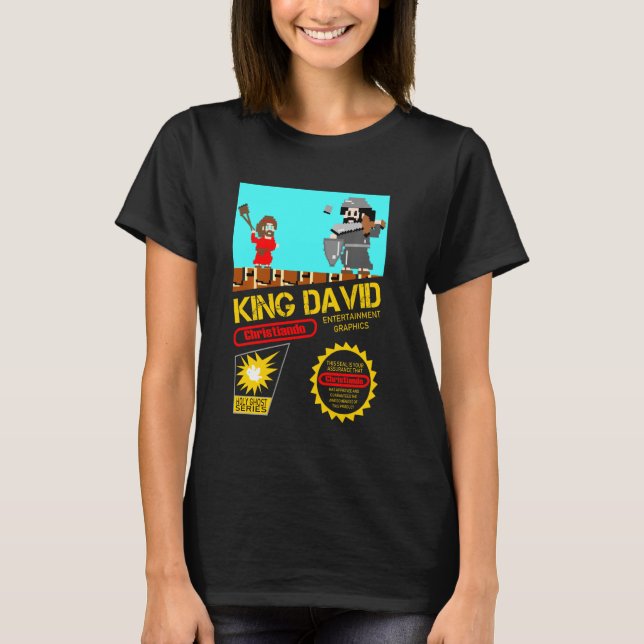 Christiando Slay like David Funny David Vs Goliath T Shirt (Framsida)
