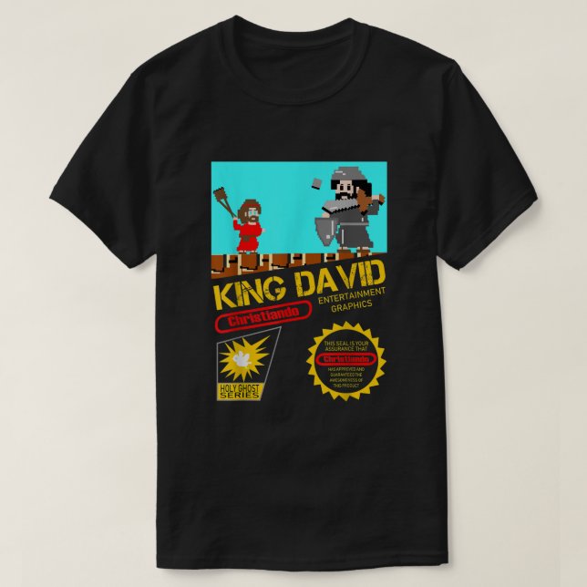 CHRISTIANDO Slay som David Funny David Vs Goliath T Shirt (Design framsida)