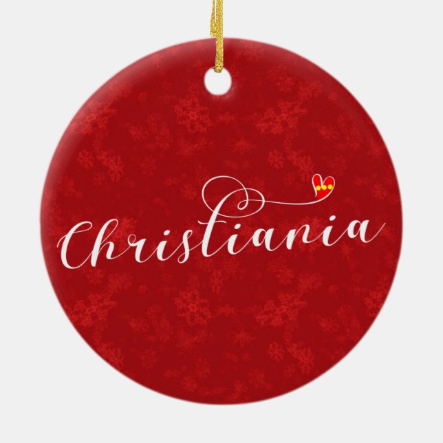 Christiania Flagga Heart, Fristaden Christiania Julgransprydnad Keramik (Baksidan)