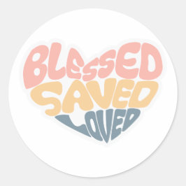Christianity Blsed Saved Loved Runt Klistermärke