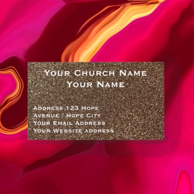 Christianity Religiösa Classy Guld Black Church Visitkort (Customize Church Place of Worship business invitation card. Gold Black simple. Add Bible Verse Text)