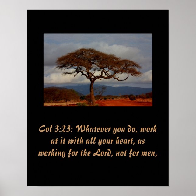Christianity Scripture Col 3:23 Poster (Framsidan)