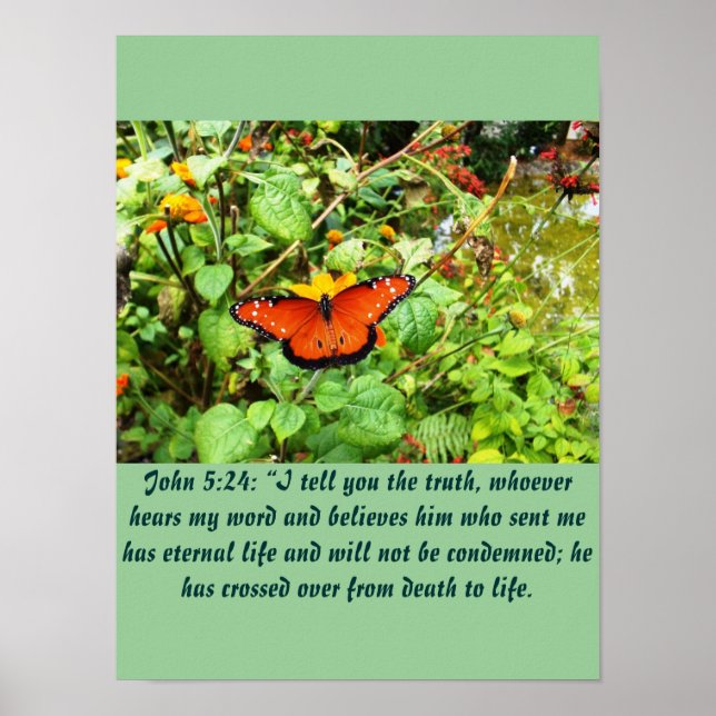 Christianity Scripture John 5:24 Poster (Framsidan)