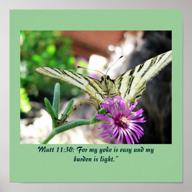 Christianity Scripture Matt 11:30 Poster (Framsidan)