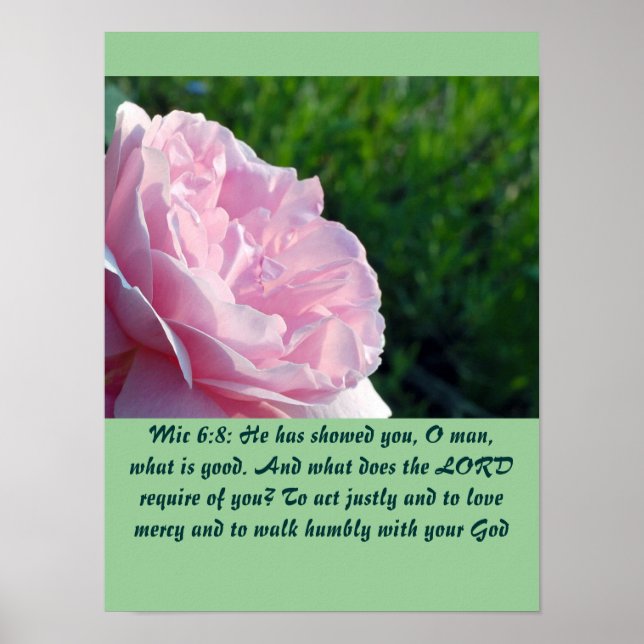 Christianity Scripture Mic 6:8 Poster (Framsidan)