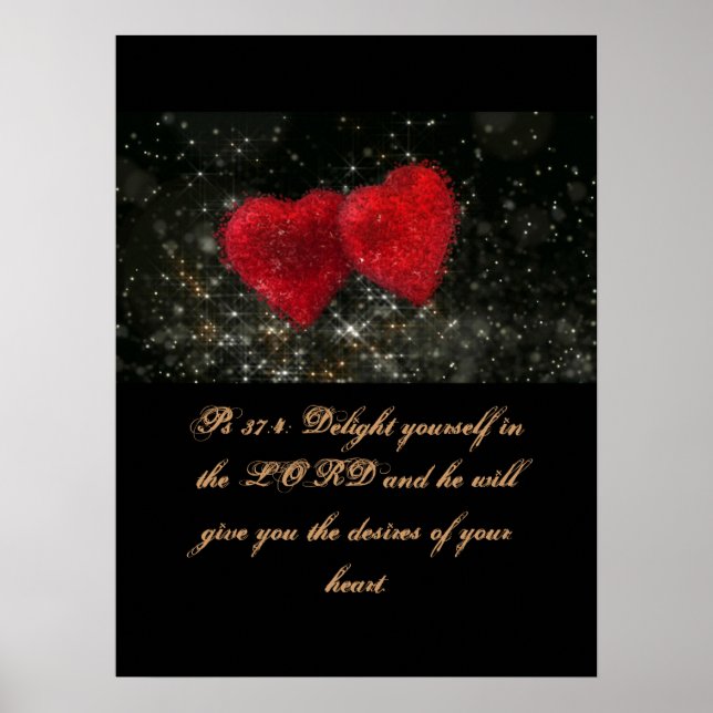 Christianity Scripture Ps 37:4 Poster (Framsidan)