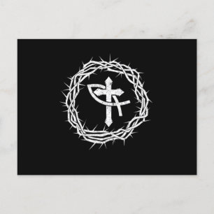 Christianity Symbol Kor Fish Jesus Gud Gi Vykort