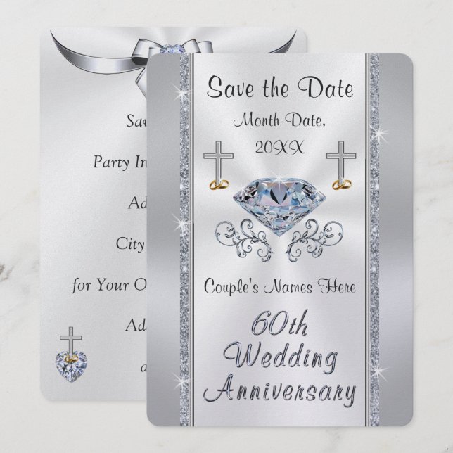 Christians 60-årsfirande Save the Date-fest Inbjudningar (Fram/baksida)